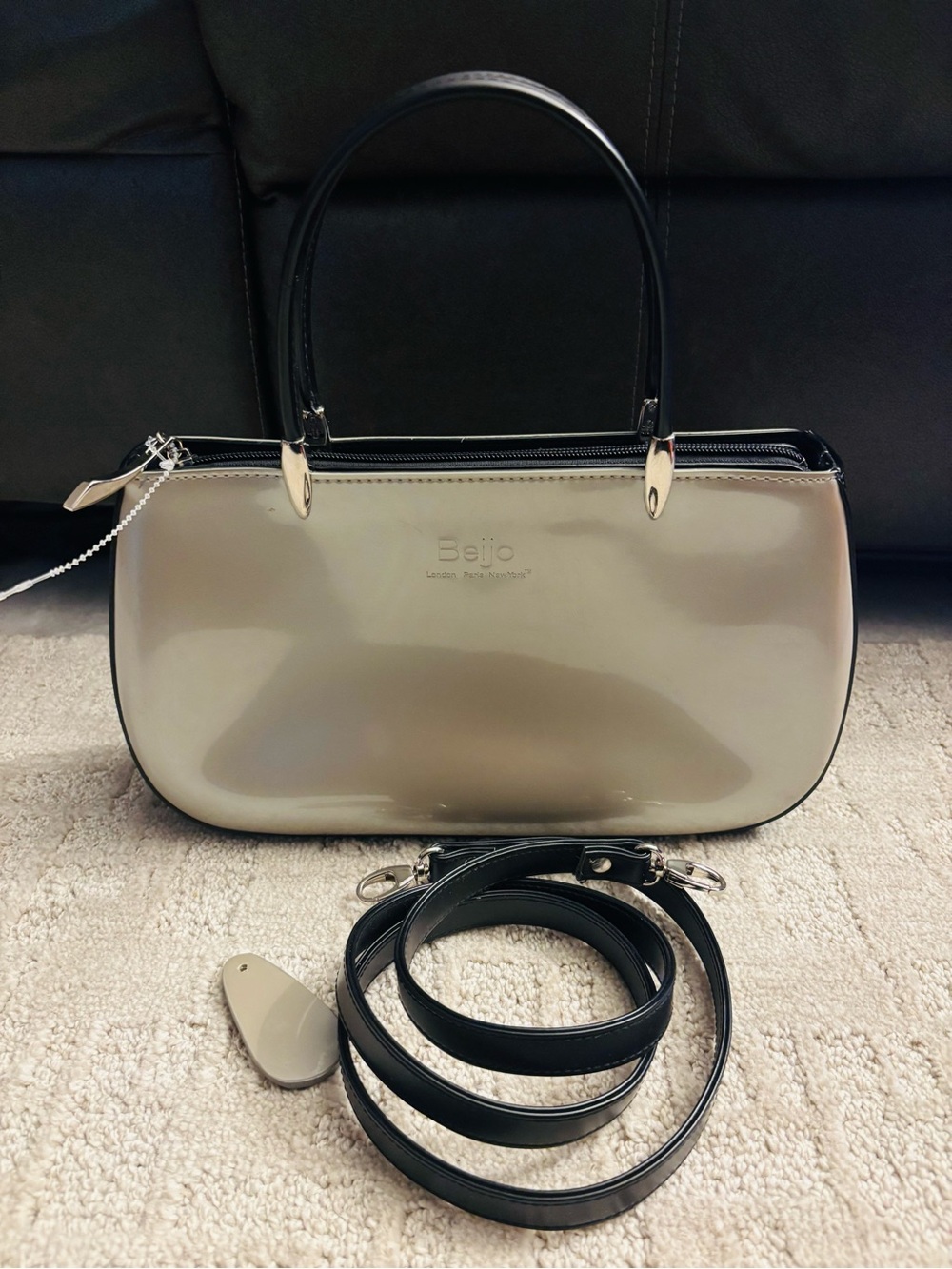 Beijo London Paris New York Patent Leather Handbag